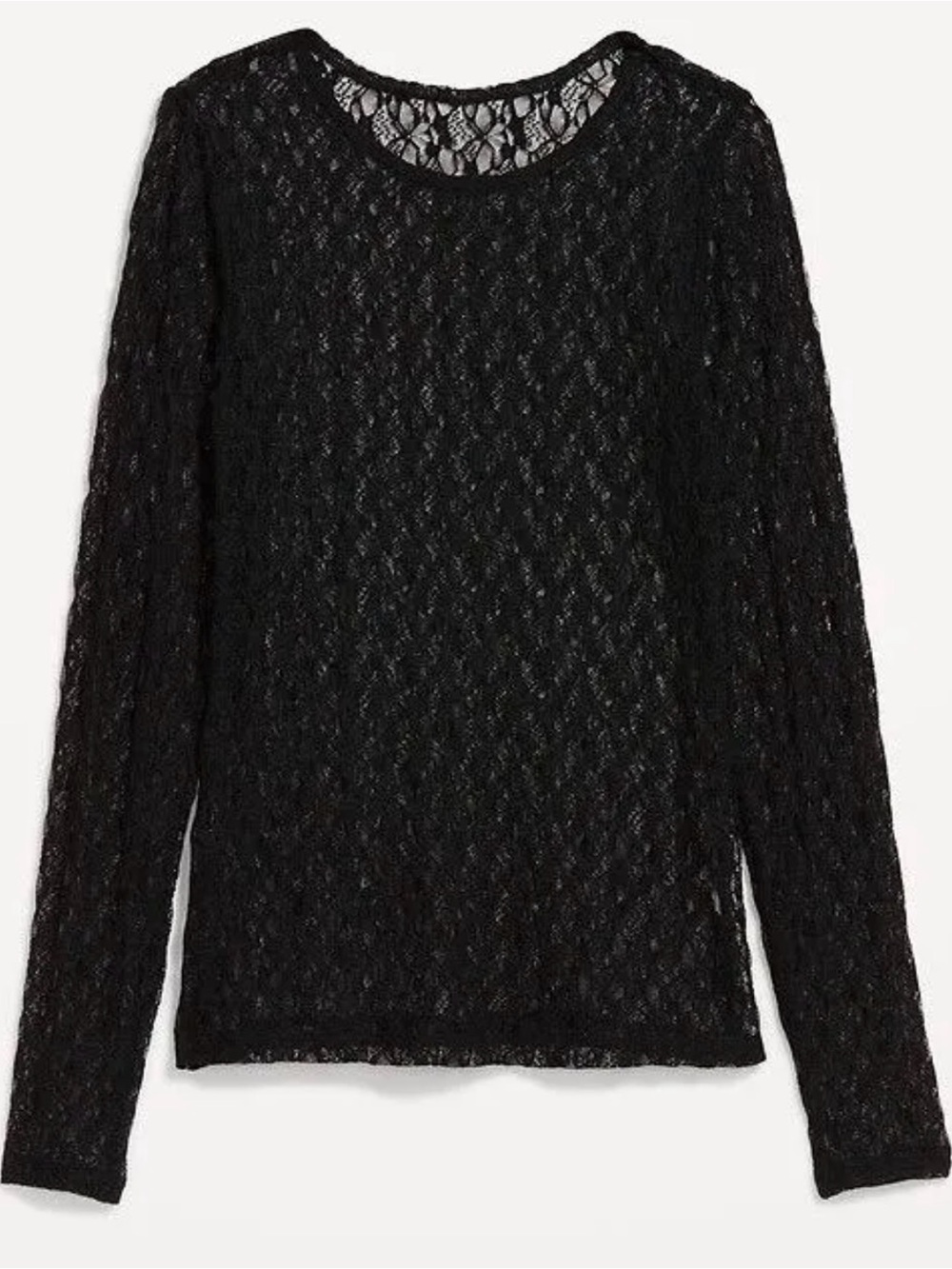 Old Navy Black Lace Long-Sleeve Tunic Top